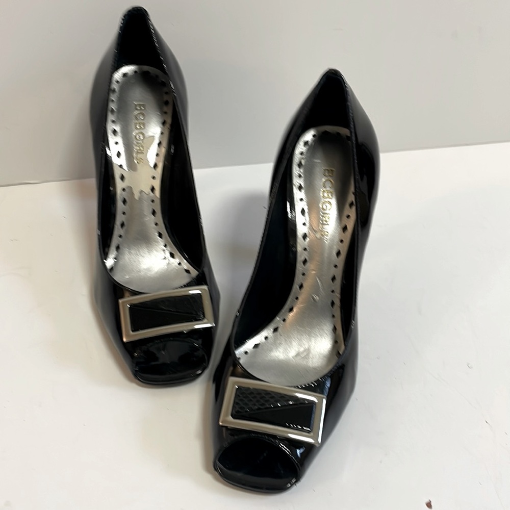 BCBGirl Black Open Toe Heels